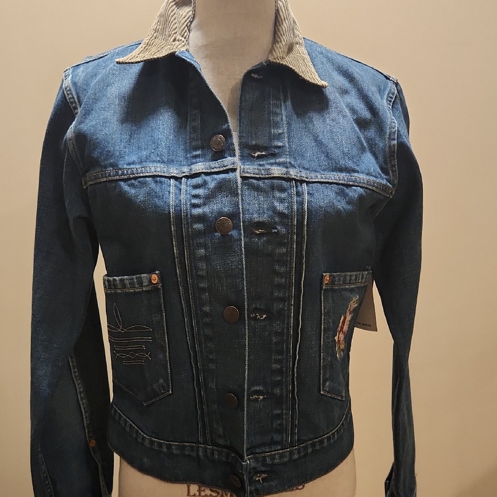 Polo Ralph Lauren Blue Denim Jacket With Embroidered Pocket.